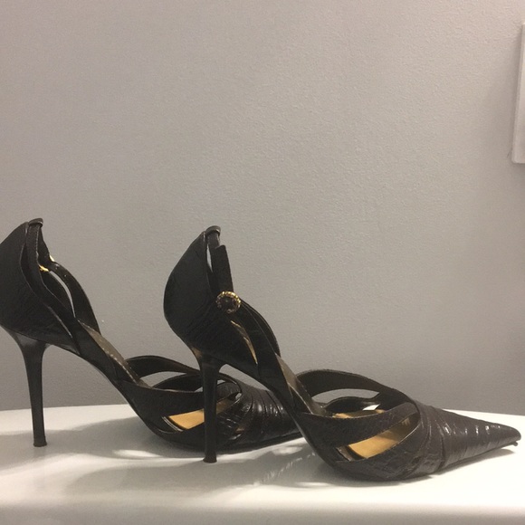 Aldo pointy toed brown snake skin heels in size 38 - Picture 4 of 5